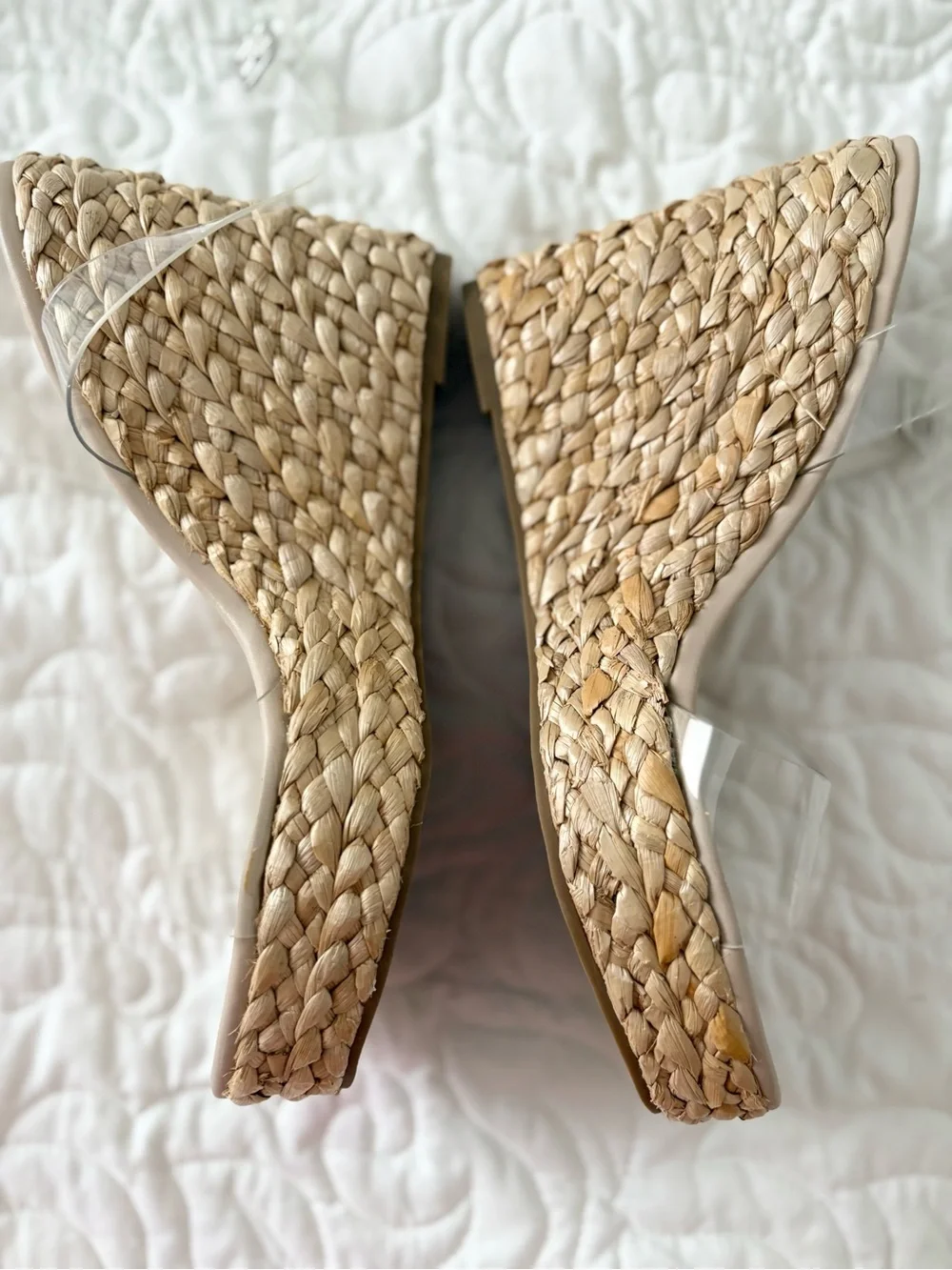 BP Ginny Espadrille Clear-Strap Ankle Strap Wedge Sandal